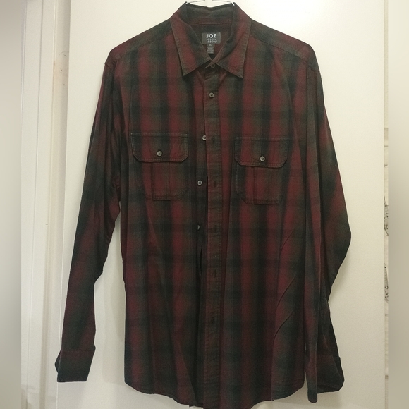 Joseph Abboud Red and Black Plaid Casual Shirt - Picture 4 of 6